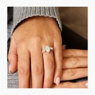 Diamond Ring F VS1 IGI Certified Pear 3.5 Ct Lab created 18K White Gold 3 Stone — photo 2