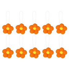 10 Pcs Craft Felt Flowers, Felt Hanging Ornaments, Orange