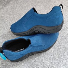JD Williams Comfort Trainers Shoes Size 9 Blue Suede Leather Extra Wide Fit