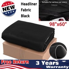 Black Suede Headliner Fabric Material 98"x60" Car Interior Roof Liner Upholstery