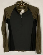 Smartwool NWT Mens Merino Wool Sport 250 1/4 Zip Wind Jacket Small S Olive New
