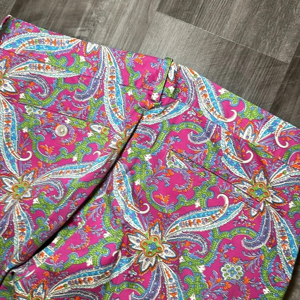 Ralph Lauren Blue Label Floral Paisley Casual Cotton Pants - 10 - Image 4 of 4