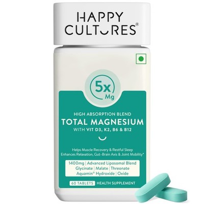 Happy Cultures Magnesium Glycinate Complex Sleep Recovery 60 Tabs
