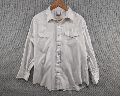 H Bar C California Ranchwear Williams Vintage USA Western Pearl Snap Shirt 17 XL