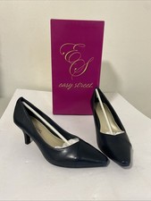 New Easy Street Women's Chiffon Pump Navy Blue Size 6.5M