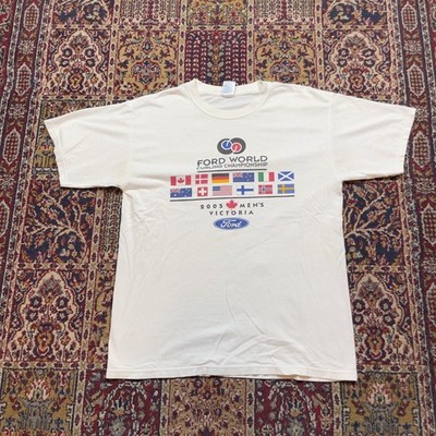 VTG 2005 Ford World Curling Championship Victoria Canada Mens White T-Shirt L