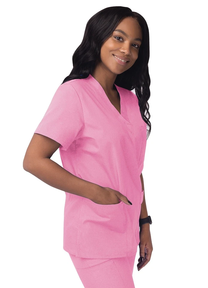 Sivvan Men Woman V-Neck 3 Pocket Scrub Top Stylish Comfortable & Roomy Fit - Image 3 of 4