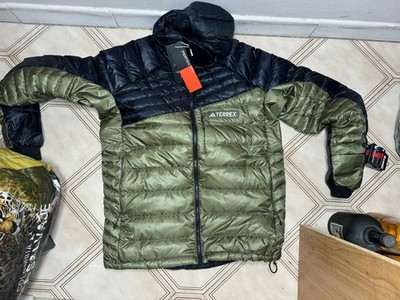 Adidas TERREX Xperior Cold.Rdy Down Hooded Jacket Black Green JI6662 Men Small