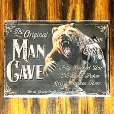 The Original Man Cave 8 x 12 Novelty Vintage Metal Sign Shrink-Wrapped New 