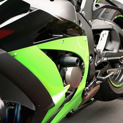 Shogun - 750-4959 - Frame Sliders Black No Cut - Kawasaki Ninja ZX-10R Ninja