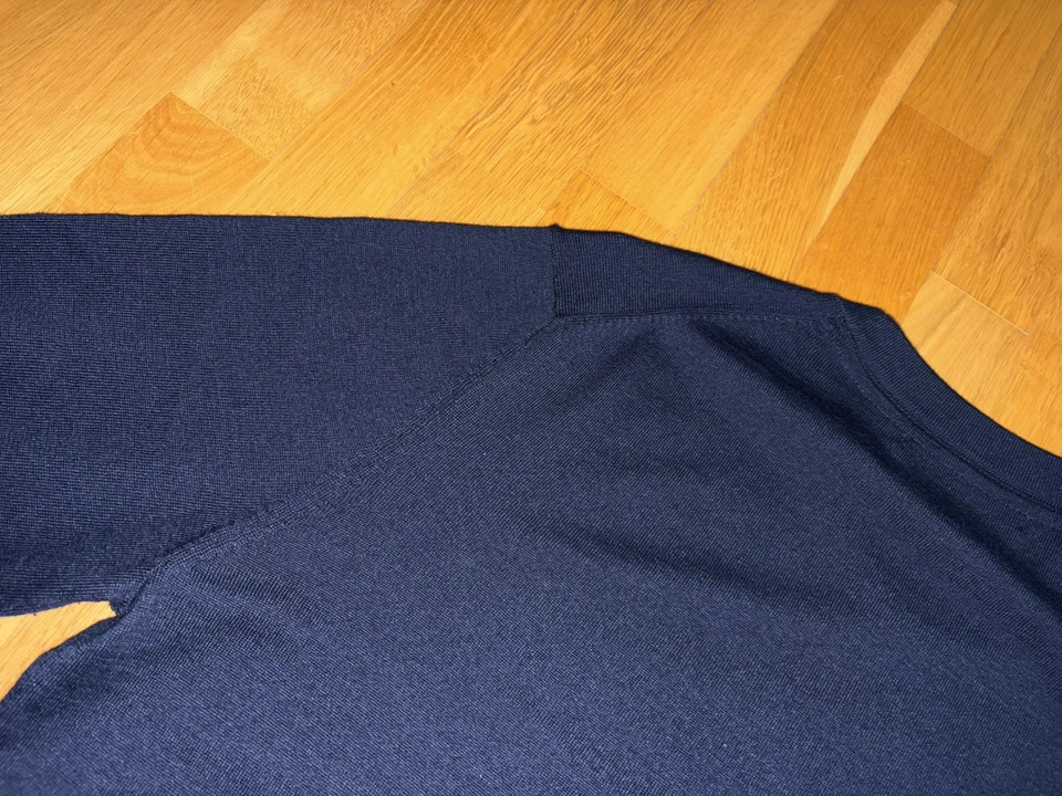 SELECTED Homme - hochwertiger Basic-Strickpullover - Navy-Blau - Merino - GR. L - Bild 3 von 4