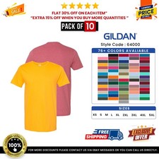 10 Pack Of Gildan G640 Adult Short Sleeve T Shirt Plain Softstyle Jersey T-Shirt