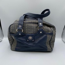 Marc by Marc Jacobs Satchel Bag Indigo Logo Canvas Leather Trim Shoulder Bag