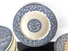 ANCIEN 1 ASSIETTE PLAT EN FAIENCE FER DE TERRE MODELE ROUNE BLEU GIEN SIGNE XIX