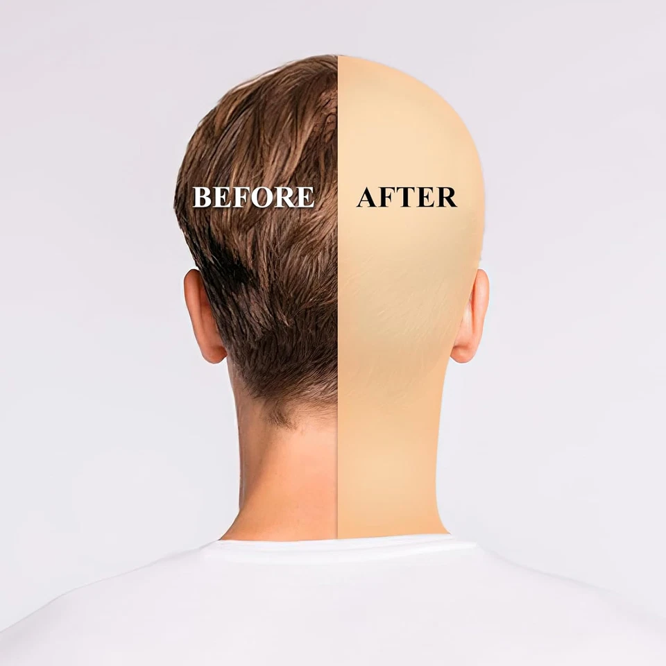 Gorra calva Halloween, 2 piezas gorras de peluca de nailon 2 piezas de látex maquillaje gorra calva para adultos Wo Foto 4 de 4