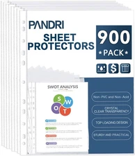 Sheet Protectors, 900 Pack Clear Heavy Duty Plastic Page Protectors Sheet Rei...