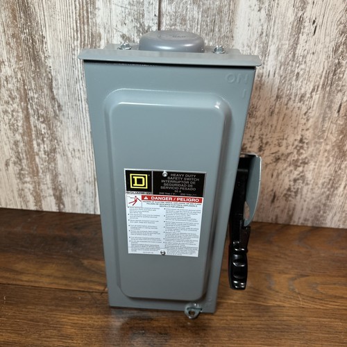 NEW SQUARE D OUTDOOR SAFETY SWITCH H222NRB 60 AMP 240 VAC RAINPROOF - Picture 1 of 17