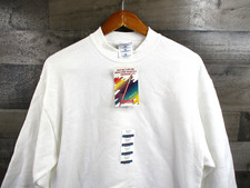VINTAGE Jerzees Sweatshirt Mens Medium White NuBlend Crewneck Made USA Blank 90s