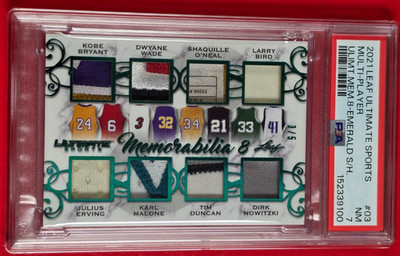 Shaquille O'Neal LAUNDRY TAG Jersey Card #3/5 PSA 7 Kobe Bryant PATCH Larry Bird