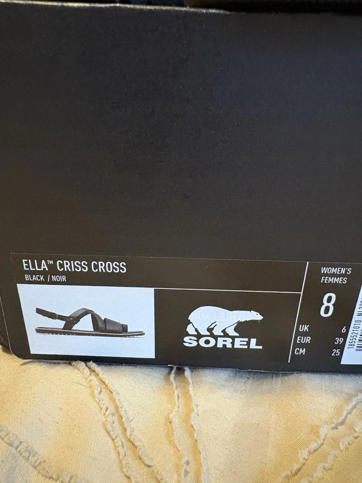 Sandalias Sorel Ella Criss Cross para mujer negras talla 8 Foto 2 de 3