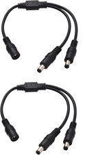 2Pack DC Power 1 Female to 2 Male 5.5Mm X 2.1Mm DC Power Supply Splitter Cable