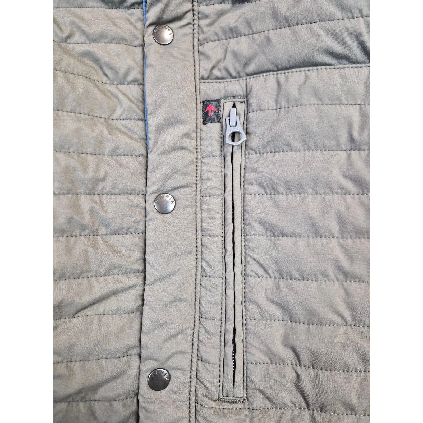 NWT Relwen Windzip Jacket Quilted Jacket Men's S Gray/Green color (1271) - product detail image 5