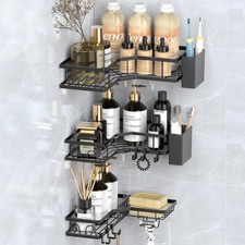 Corner Shower Caddy 5-Pack Rustproof Metal Wall Mounted Shelves with 2 Stor...