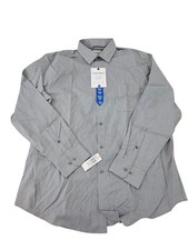 LARGE 16/16.5 34/35 GREY - Calvin Klein Men's Tech Active Stretch Dress Shirt