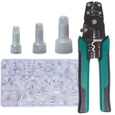 Closed Crimp Cap Terminal Wire Stripper Crimping Tool 22-16/16-14/12-10 AWG G...