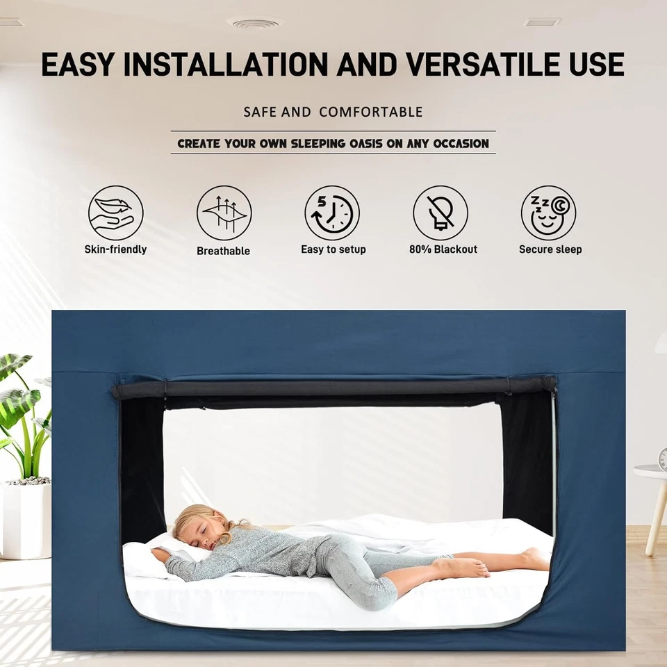 床帐篷床遮篷双层帐篷成人和儿童 - 便携式睡眠  — 第 3/4 张图片