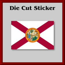 Florida State Flag Sticker  Waterproof, Die-Cut, Printed Vinyl Decal for Laptops