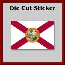 Florida State Flag Sticker  Waterproof, Die-Cut, Printed Vinyl Decal for Laptops