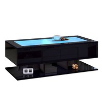 Sonnenh Couchtisch 100 X 50 X 35 Cm Schwarz Mit Stauraum Wohnzimmer
