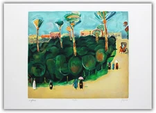 Nachum Gutman- Original Lithograph "Tamar Garden"