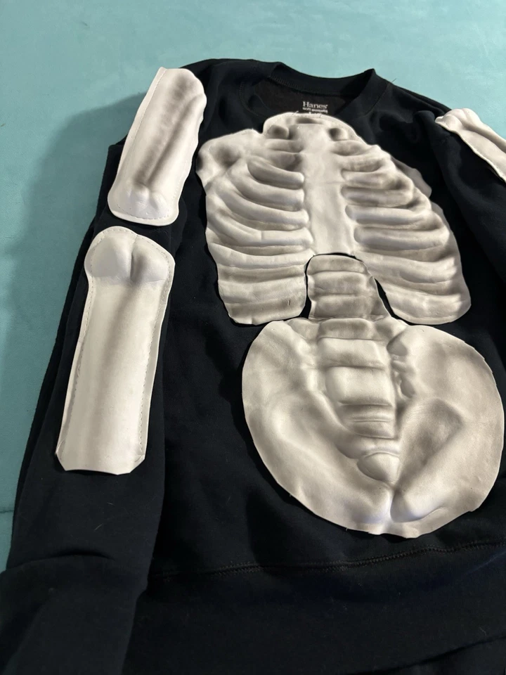 Niños Rayos X Esqueleto Halloween Disfraz Mono Máscara Guantes Talla Grande (12-14) Foto 3 de 4