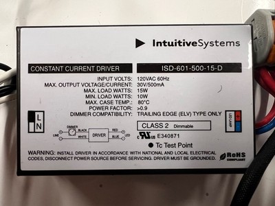 Constant Current Driver--30V/500mA--120V Input Voltage--Intuitive Systems