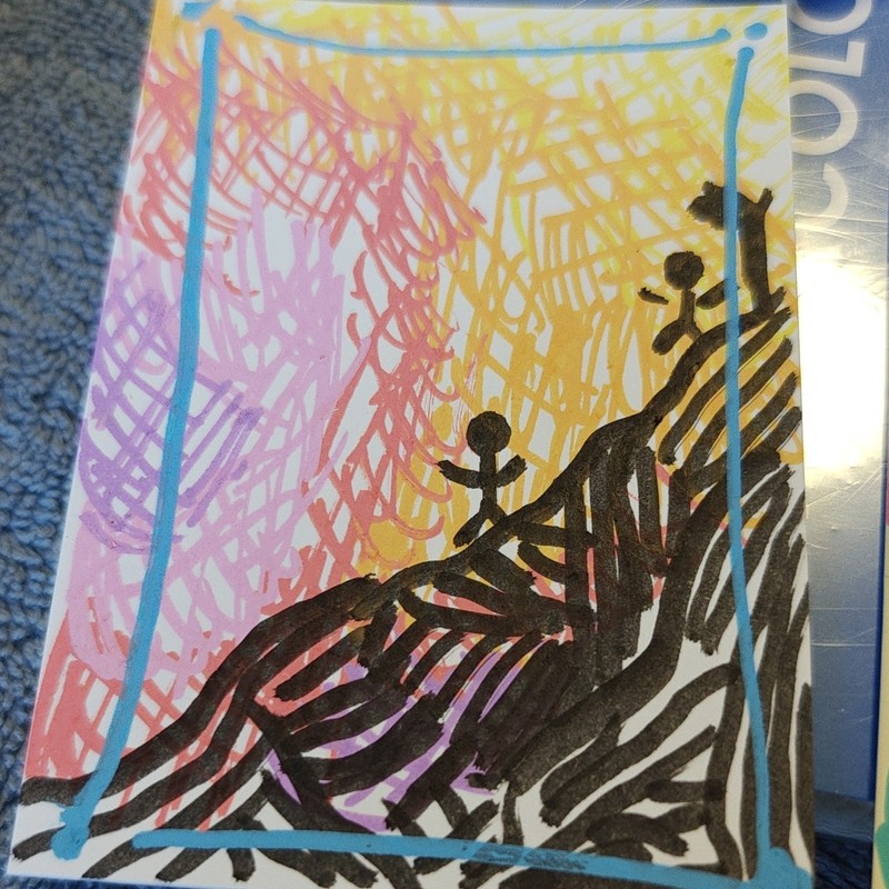 Aceo by Emily Meinert Abstract Figures Painting on Paper Original Art 