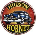 VINTAGE HUDSON PORCELAIN DEALERSHIP SIGN SERVICE STATION GAS OIL METAL GASOLINE