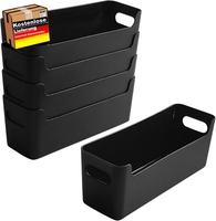 Aufbewahrungsbox Kunststoff 4Er Set Schwarz 26X18X13,5Cm Organizer FüR KüChe Bad