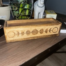 Wooden Moon Phase Secret Compartment Box Orga...