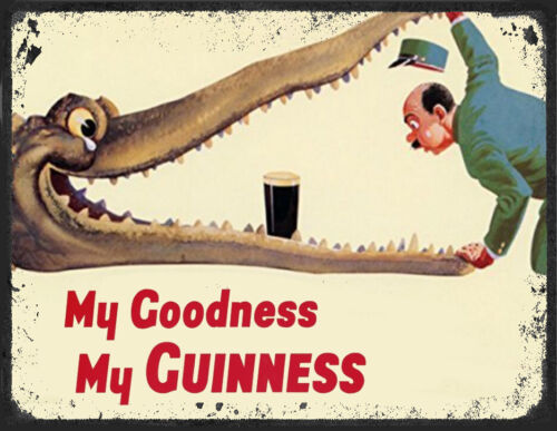 Guinness Retro Beer Pub Shed Bar Man Cave Aluminium Vintage plaque Metal SIGN - Picture 1 of 2