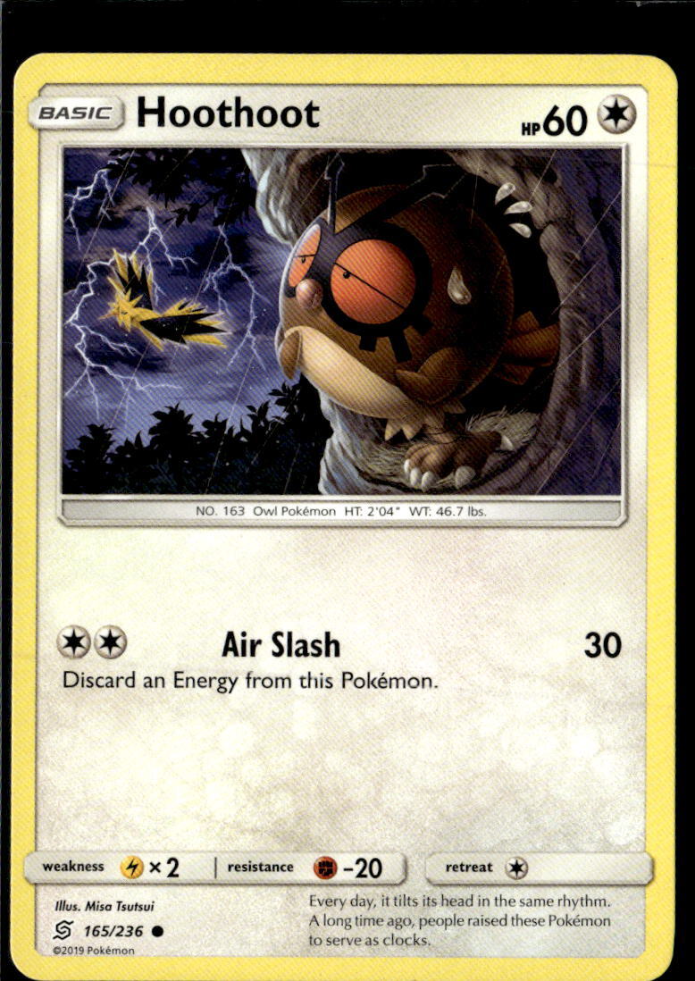 Pokemon Hoothoot 165/236 Unified Minds Non Holo Common  2 Card Lot