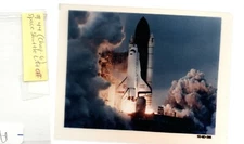 NASA PRESS RELEASE LARGE FORMAT TRANSPARENCY SPACE SHUTTLE LIFT OFF