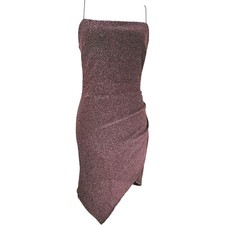 Windsor Women's Glitter Asymmetrical Dress Brown Size M 