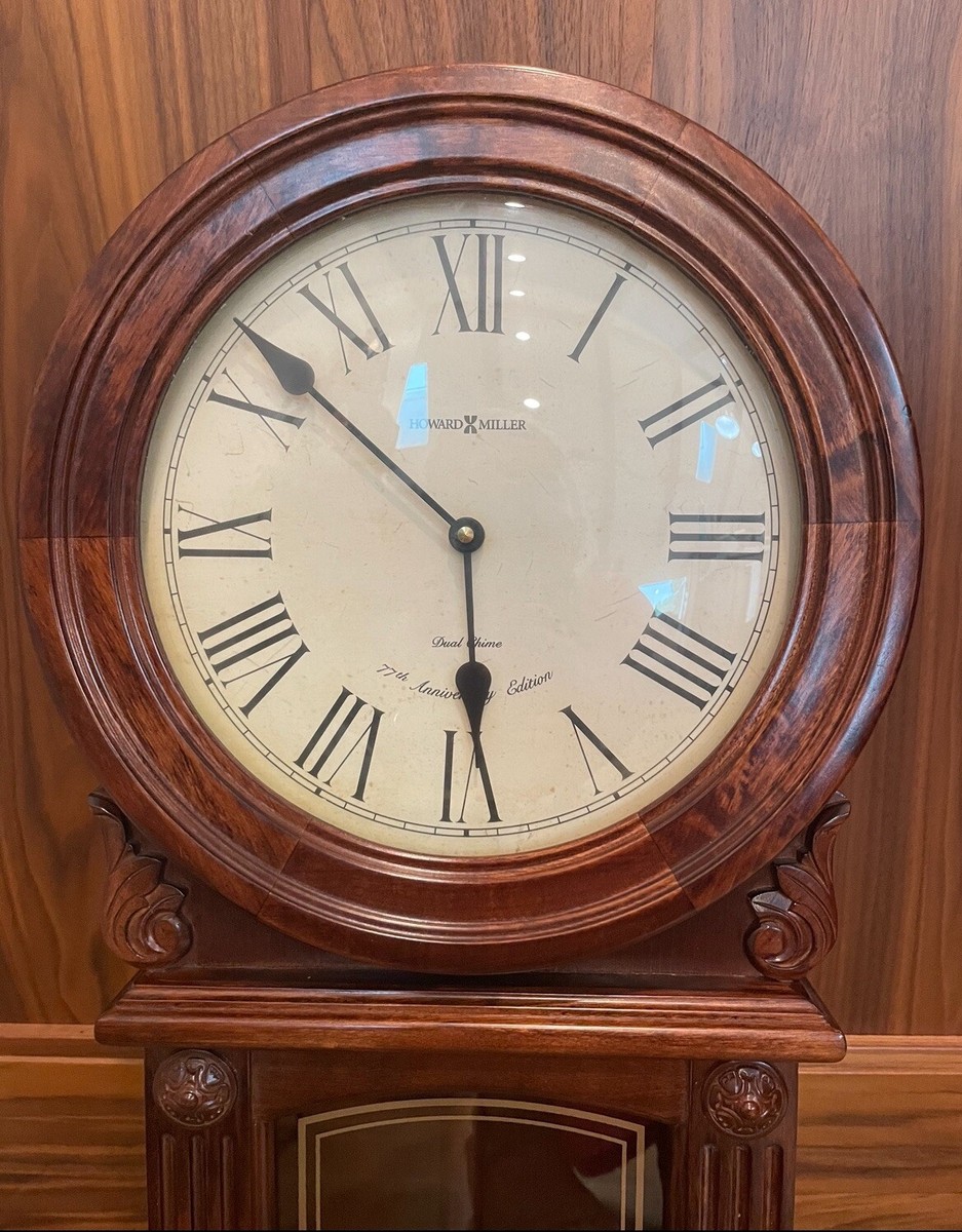 Howard Miller 77th Anniversary Wall Clock Pendulum Dual Chime 625