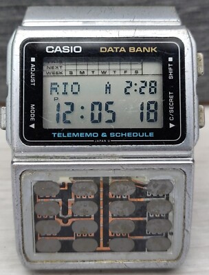 Vintage Casio Data Bank DBC-610 Watch Calculator Digital Quartz Men Watch Rare