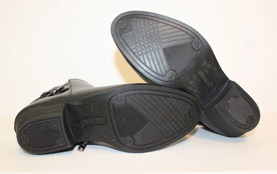 Botines Faded Glory para mujer negros de imitación de cuero con acento de hebilla talla 6 EE. UU. Foto 4 de 4