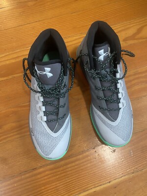 Under Armour Curry Grey Matter Green Athletic Sneakers Mens Size