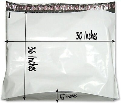 10 30x36x5 Extra Large White Poly Mailer Envelope Bag Expandable Gusseted  