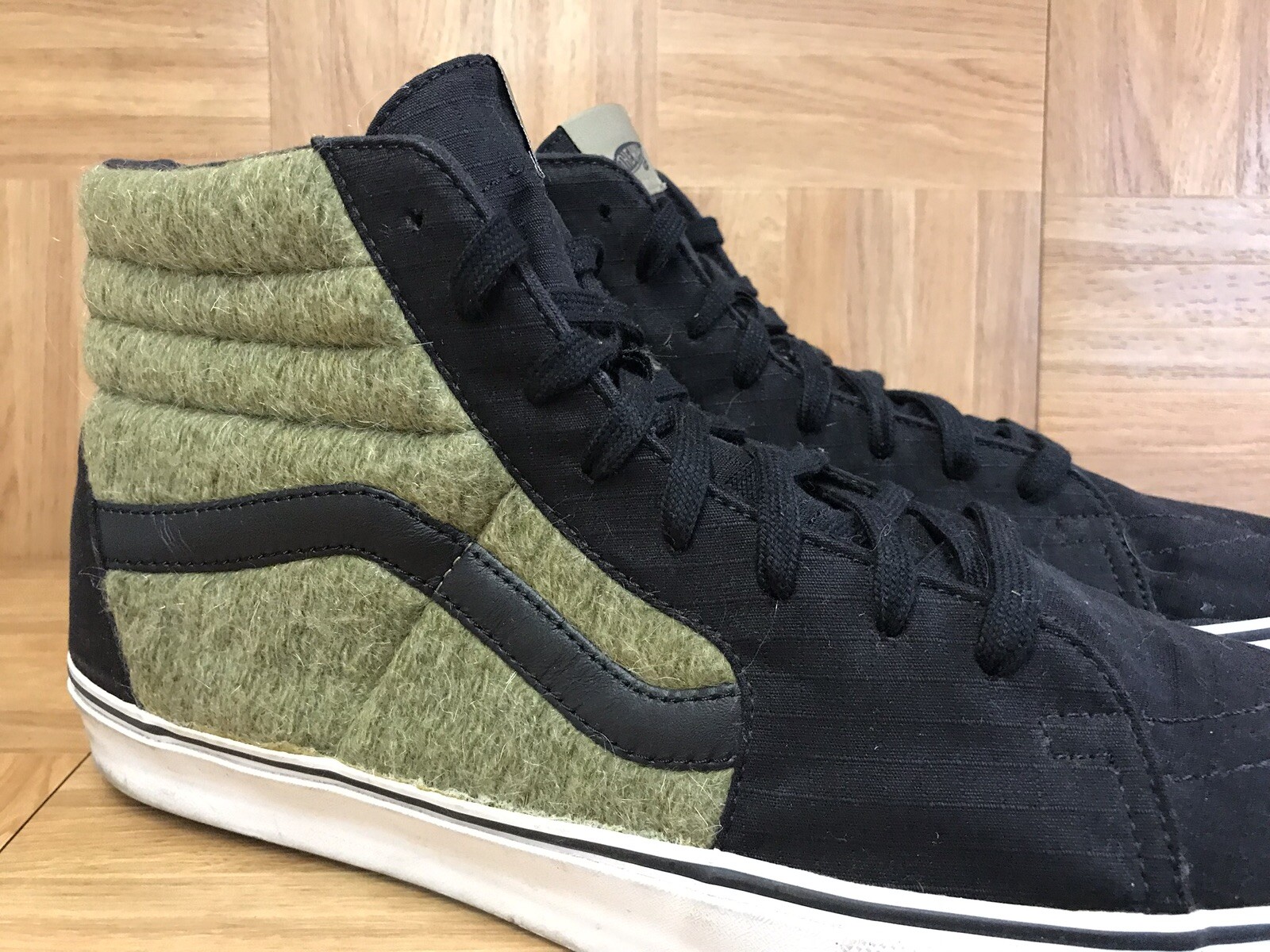 olive skate high vans